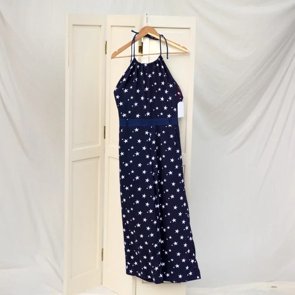 Star patterned Tie Neck jumpsuit - Picture 1 of 6